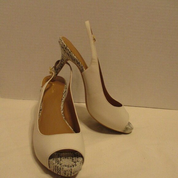 Calvin Klein Ginny Woman Size 7 Gray White Black Business High Heel Shoes - Picture 2 of 13